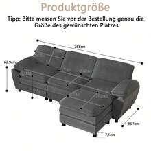 Divano combinato con poggiapiedi, divano modulare, divano in velluto con poggiapiedi rimovibile, divano per il soggiorno, design modulare