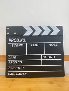 1pc Wooden Movie Clapperboard, Black & White Wooden Director's Film Editing Action Scene Clapper Board, Creative Desktop Decor, Photography Prop, Suitable For Room, Home, Festival, Celebration, Indoor & Outdoor Use, 7.9x7.9 Inches, 20x20 Cm - Multicolor - View 12