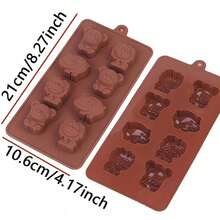 Molde De Silicone COM 8 ANIMAIS SAFARI 3 MODELOS De Grau Alimentar Antiaderente 3D Para Confeitaria/Chocolates/Doces/Bolo/Utensílio De Cozinha DIY - Chocolate - Visão 6