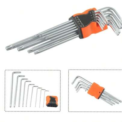 Llave Destornilladora Torx Key Hand T10-t50, 9 Unidades