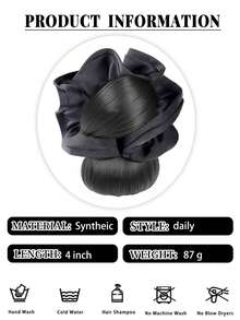 Low Bun Synthetic Wig Claw Clip, Chicken Feather Clip Hair Bun, Fluffy Back Head Flower Bud Wig Hair Accessories 1pc Fashion Hair Clips Autumn Accessories Fall Winter For Vacation Outfits Woman Summer - Multicolor - View 2