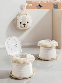 1 件可爱卡通便携式婴儿马桶 - 可折叠旅行便盆，防溅快开 ABS 马桶，免费垃圾袋，适合家庭、酒店和旅行