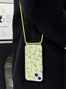 1 件绿色玫瑰花印花透明 TPU 软手机壳，带 1 条可拆卸绿色挂绳，适用于 15 Pro Max、 15 Pro、 15 Plus、 11、 12、 12 Pro Max、 13、 13 Pro Max、 14、 14 Pro Max、 14 Plus、 16、16 Pro、16 Plus、16 Pro Max - 彩色 - 查看 2