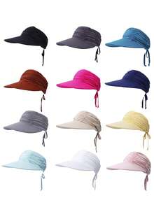 1pc Women's Summer Outdoor Sun Hat, Beach Hat, Sun Protection Hat For Swimming, Baseball, Tennis, Golf, Holiday And Other Outdoor Activities - Multicolor - View 11