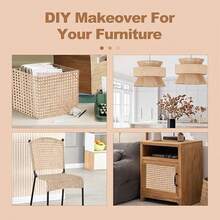 Rollos de ratán de 50x100cm para proyectos de bricolaje y reparación de muebles, tela de ratán adecuada para sillas, armarios, techos y camas, para decoración del hogar - Color imitación madera - Ver 8