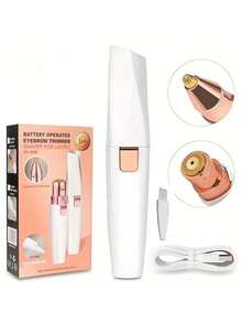 1 件女士可充电二合一面部剃须刀和毛发修剪器，带脱毛器、唇毛和眉毛脱毛器 - 几分钟内即可获得光滑无瑕的肌肤！ - 白色 - 查看 14