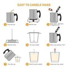 50Pcs Functional Smokeless Candle Wicks - Pre Waxed Wick With Metal Sustainer Tabs For Pillar Candle Making And DIY, 10cm/3.94in, 15cm/6in, 20cm/8in