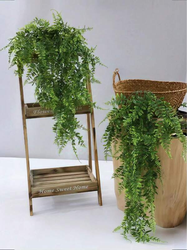 2 Stücke künstliche Efeu-Wandranken, Fake hängende Farnpflanzen, grünes Laub für DIY, UV-beständige Dekoration, geeignet für Zuhause, Flur, Garten, Terrasse, Esszimmer, Wohnzimmer, Hochzeitsfeier, künstliche Blumen, Frühling/Sommer, Valentinstag, Plastikblumen, Geschenk (zufällige Verpackung)
