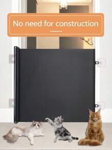 Retractable Pet Door Cat And Dog Safety Fence Puppy Barrier Net Indoor Baby Gate Folding Pet Fence No Drilling Retractable Gates For Kids Or Pets For Doorway Stairs Balcony