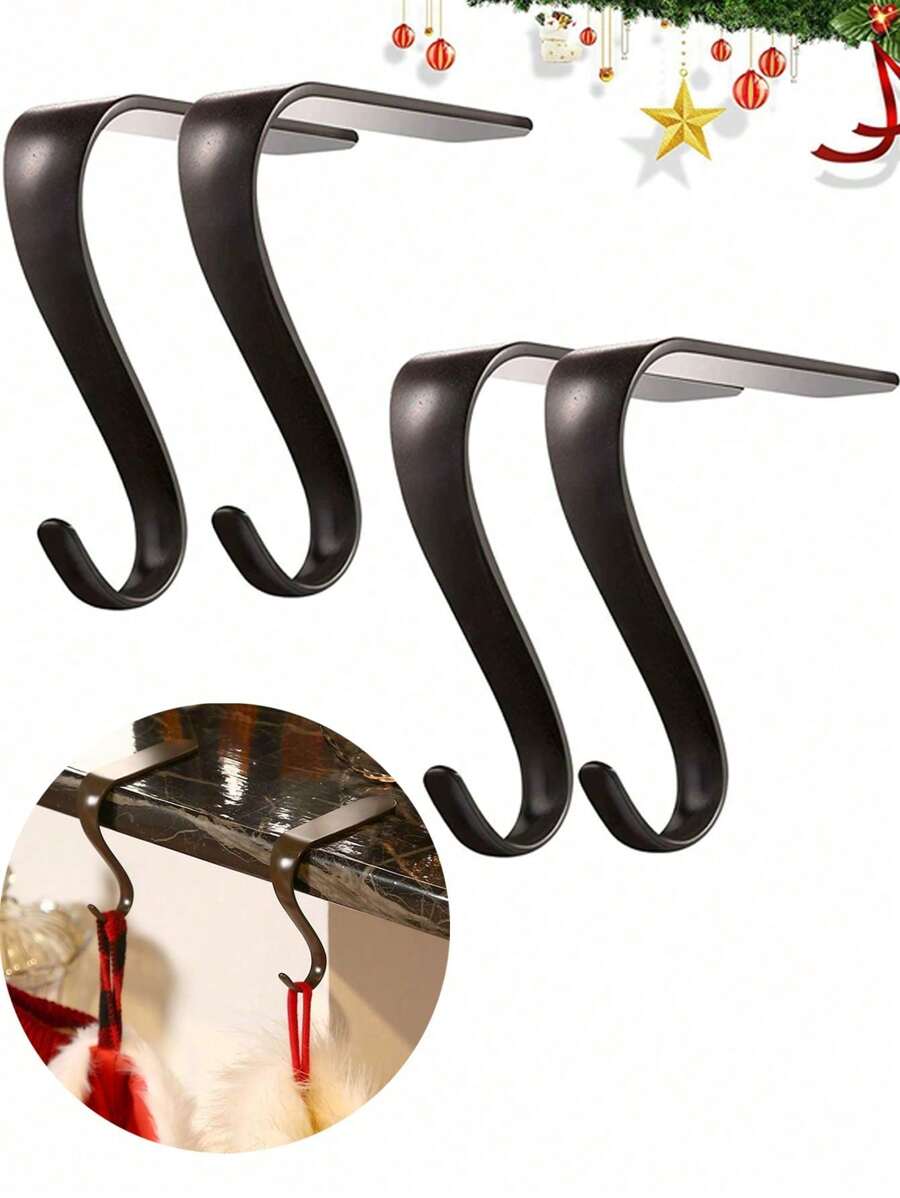 Crochets de suspension de Noël, crochets de décoration de Noël, crochets pour sapin de Noël, petits crochets en métal pour ornements, crochets en forme de S pour décoration de Noël, décoration de scène, décoration de chambre, décoration de maison, décoration de fête de Noël, décorations de Noël