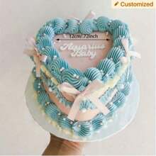 1 件定制纯色亚克力生日蛋糕帽，个性化蛋糕派对装饰，可印任何姓名和年龄，蛋糕装饰 - 多色蛋糕名字 - 查看 2