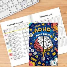 2026年多动症患者专注力及效率提升计划本：任务管理中心，采用颜色编码分区，分别用于记录电话、邮件、待办事项、预约等。减少压力。A5尺寸，带封面，螺旋装订，300页。 - 彩色 - 查看 9