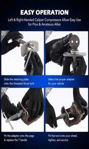 Orion Motor Tech 24pcs Heavy Duty Disc Brake Piston Caliper Compressor Rewind Tool Set And Wind Back Tool Kit For Brake Pad Replacement Reset, Fits Most American, European, Japanese Autos