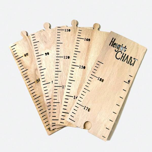 Growth Chart For Wall - Dual Scale Height Measurement Ruler, Natural Wooden Height Chart Tracker Height Chart Ruler Writable Growth Recording Area Wall Decor