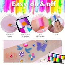 8格水溶性面部彩绘调色板，色彩鲜艳，适合万圣节、体育赛事、角色扮演、DIY、学校用品、返校 - 單件 - 查看 9