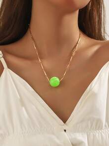 1 件波西米亚风格塑料云多色几何珠手工不对称链项链、礼物和日常佩戴 - 手工鏈條珠項鍊 - 查看 13