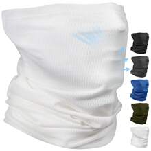 Ultra-Breathable Summer Neck Gaiter Face Mask Scarf, Waterproof, Windproof , UV Protection With Adjustable Drawstring | Unisex Design | Perfect Gift For Family, Friends - 白色 - 查看 1