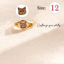 Customized Pet Photo Engraved Ring, Personalized Jewelry Engraving, Stackable Rings, Meaningful Dog Or Cat Owner Gift, Mother's Day Gift, Father's Day Gift, Graduation Gift, Valentine's Day Gift, Holiday Gift