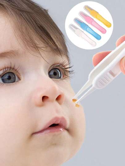 4pcs/1set Newborn Baby Nose Cleaning Tweezers, Ear Cleaning Clip Set, Infant Nasal Aspirator For Clearing Mucus, Baby Nose Cleaner And Ear Wax Removal Tool. Baby Care Gadget . Snot Booger Picker For Newborns, Infants & Toddlers