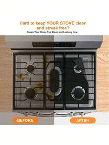 适用于燃气灶顶部的炉头盖，燃气灶保护器与三星燃气灶兼容，可重复使用，不粘，可清洗，易于清洁的炉灶保护器（1 包）海鲜煮沸