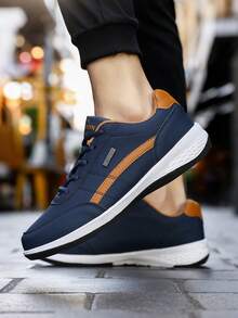 Men's Sneakers Sports Casual Shoes PU Leather Outdoor Men Walking Shoes Four Seasons Soft Bottom