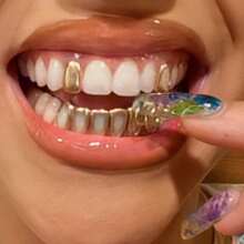 1 Set Classic Smooth Single Tooth & Hollow Tooth Combination Jewelry, Suitable For Party, Daily Wear, Unisex