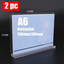 3 种尺寸亚克力标牌架 - 透明 T 形塑料展示架,双面纸架和标牌架,用于菜单、传单、图片 - 耐用亚克力纸架和储物容器,适用于办公室、零售、展览、餐厅、婚礼 - 彩色 - 查看 18