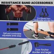 Resistance Bands,Exercise Bands,Resistance Bands For Working Out With Handles For Men And Women,Workout Bands With Door Anchor And Ankle,Strength Training Home Gym Equipment - 18件套裝-150磅混合裝 - 查看 5