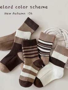 Kit 3 6 12 Mid-Calf Socks Vintage Style Elegant Earthy Tones Women's 35-40 - 彩色 - 查看 1