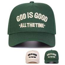 1Piece Men Letter Embroidered Baseball Cap Outdoor Adjustable Sunscreen Leisure Hat Spring Autumn Travel Tourism Beach Vacation - 綠色 - 查看 1