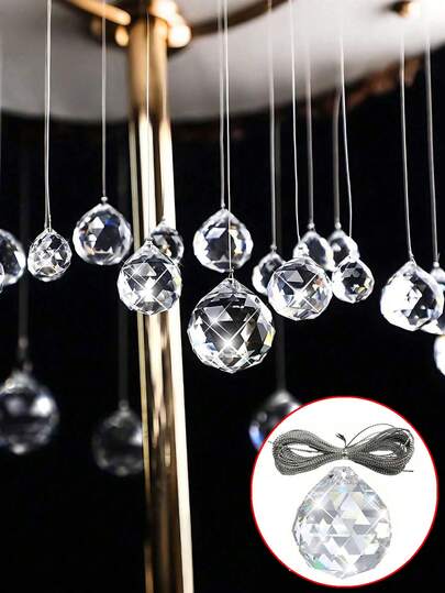 10pcs Crystal Sun Catcher Pendants, With Rope,Home Decoration Acrylic Material-Crystal Pendant Window Decoration Hanging Ornaments,Home Decor ,Room Decor,Sun Catcher Indoor Window Catcher With CrystalBead & Rainbow Prism Ball Pendant