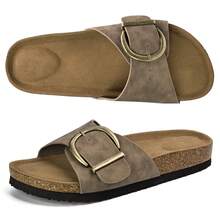 Women Ruched Open Toe Sandals Square Toe Design - Xám - Xem 1
