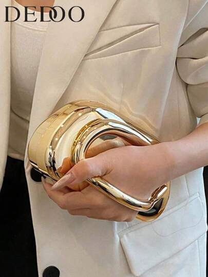 Dedoo 1-Piece Simple Casual Retro Atmospheric Elegant Hand-Held Evening Bag Box Bag Chain Shoulder Strap Shoulder Messenger Bag Party Party Advanced Simple Small Bag, Fashionable Clutch Bags For Woman