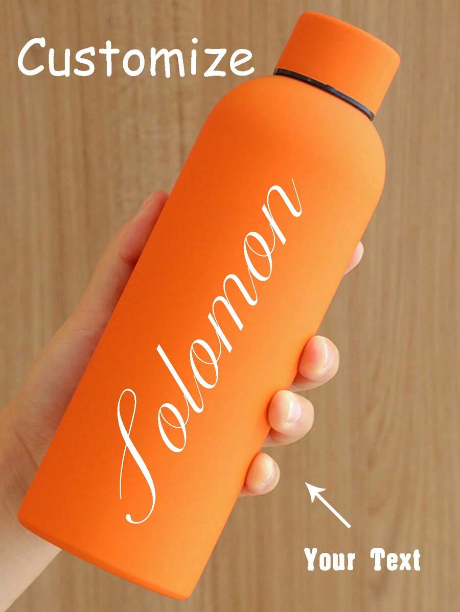 Bottiglia d'acqua isolata personalizzabile con nome inciso al laser - adatta per scuola, viaggio, ufficio, palestra - stile semplice, multifunzionale, anti-muffa, ornamentale, riutilizzabile, raffinata, alla moda, di alta qualità, adorabile, moderna, personalizzata, unica, pronta per la colazione