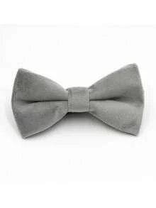 1pc Fashion Velvet Children's Solid Color Bow Tie, Double Layer Clip-On Bow Tie Suitable For Boys, Girls, Students, Performances, Parties, Casual Wear