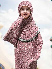 Stretchy And Comfortable Plum Blossom & Ditsy Floral Pattern Headwrap For Girls, Teens And Girl, Wide Hem Design Suitable For Daily Wear And Home Use - Pink - View 22