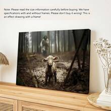 1 幅基督将拯救羔羊墙面艺术帆布印刷品,经典墙面艺术,适合客厅、卧室、厨房装饰,可选画框 - 彩色 - 查看 9