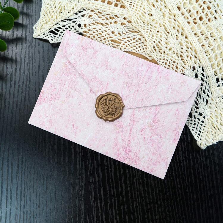 金色早晨镀金信封和文具套装，具有沿海风格浮雕纹理，DIY 蜡封邀请卡，情人节、七夕节和婚礼，16x11 厘米手写情书套装 - 彩色 - 查看 14