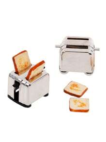 Máquina de Pão em Miniatura para Casa de Bonecas Escala 1:12 Cena de Cozinha em Miniatura Simulação Acessório de Eletrodoméstico de Alimentos Decoração de Casa