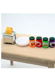 Máquina de Pão em Miniatura para Casa de Bonecas Escala 1:12 Cena de Cozinha em Miniatura Simulação Acessório de Eletrodoméstico de Alimentos Decoração de Casa