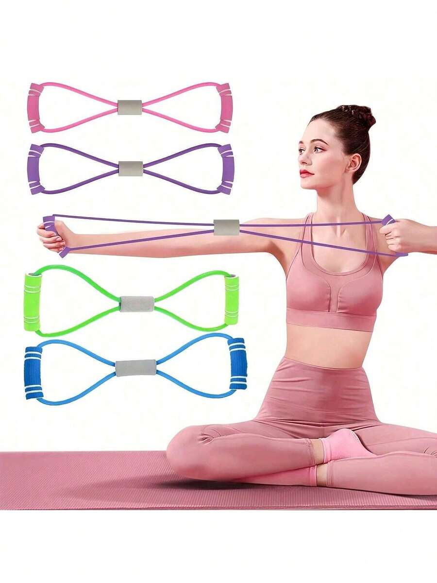 8-Shaped Yoga Resistance Bands, Elastic Fitness Stretch Bands For Back Extension, Shaping And Strength Training, Stretch Fitness Bands, Pullup Assist Bands For Chest, Arm And Shoulder Stretching, Suitable For Home Workout, Physical Therapy And Strength Training, Yoga, Applicable For Gym, Home, Outdoor Use, Universal Elastic Fitness Stretch Cords For Back, Waist And Arm Exercises, Suitable For Home, Gym And Outdoor Workout, Usable In All 4 Seasons