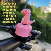 جرس دراجة بشكل ديناصور، صوت عالي 120 ديسيبل، جرس معدني متين - تأثير صوت الزئير للدراجات الجبلية والطرق، إكسسوار دراجة خارجي ممتع - متعدد الألوان - مشاهدة 2