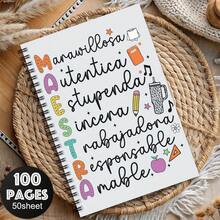 1本螺旋笔记本 - 色彩鲜艳的教育设计，包含图标、励志名言和双语涂鸦，大学风格个人日记本，适合教师节、办公室、墨西哥主题礼品、文具用品。封面色彩亮丽，主题文具，办公用品。 - 1pc - 查看 4