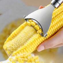 Stainless Steel Corn Peeler Serrated Corn Stripper Peelers Cob Shaver Planer Thresher Cutter Kitchen Fruit Vegetable Gadget Tool - Silver 1pcs - View 1