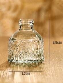 1 套复古迷你花瓶，各种款式，小花瓶用于中心装饰，透明花盆带雕刻细节，非常适合乡村婚礼、派对和聚会餐桌装饰、家居装饰、花瓶、中心装饰、餐桌装饰，用于现代波西米亚风格