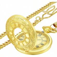 Vintage Pocket Watch Roman Numerals Scale Quartz Pocket Watches With Chain Christmas Graduation Birthday Gifts Fathers Day