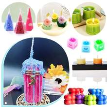 50Pcs Functional Smokeless Candle Wicks - Pre Waxed Wick With Metal Sustainer Tabs For Pillar Candle Making And DIY, 10cm/3.94in, 15cm/6in, 20cm/8in