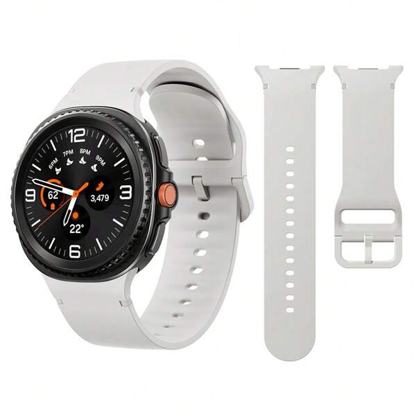 Compatible con Samsung Galaxy Watch 8 de 40 mm / 44 mm, Watch 8 Classic, correa de silicona de unicolor con línea de automóvil para hombres y mujeres