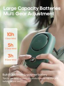 kinscoter 1PC Rechargeable 2000mAh Mini Portable Fan Camping Beach Travel Accessories Back To School Outdoor Summer Air Cooler Handheld Neck Fan Personal Waist Ventiladores Recargables Fan