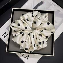 2个/1个优雅波点发圈，适合女性日常使用的头发配饰，发绳，发圈，洗脸马尾辫发饰 - 彩色 - 查看 4